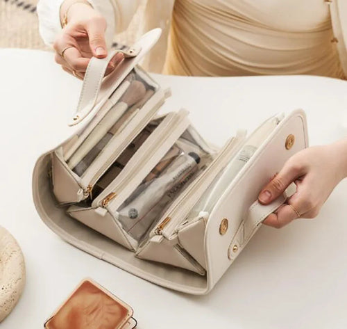 Kosmetyczka Podróżna 4w1 Duża Pojemność - Składana Organizer na Kosmetyki