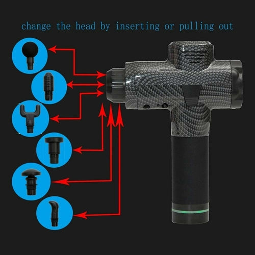 Masażer Elektryczny Ręczny 6 Głowic 30 Prędkości - Profesjonalny Masaż w Domu